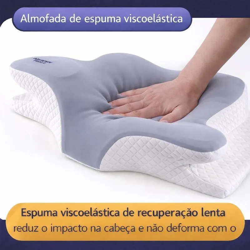 Mão pressionando a espuma viscoelástica de recuperação lenta