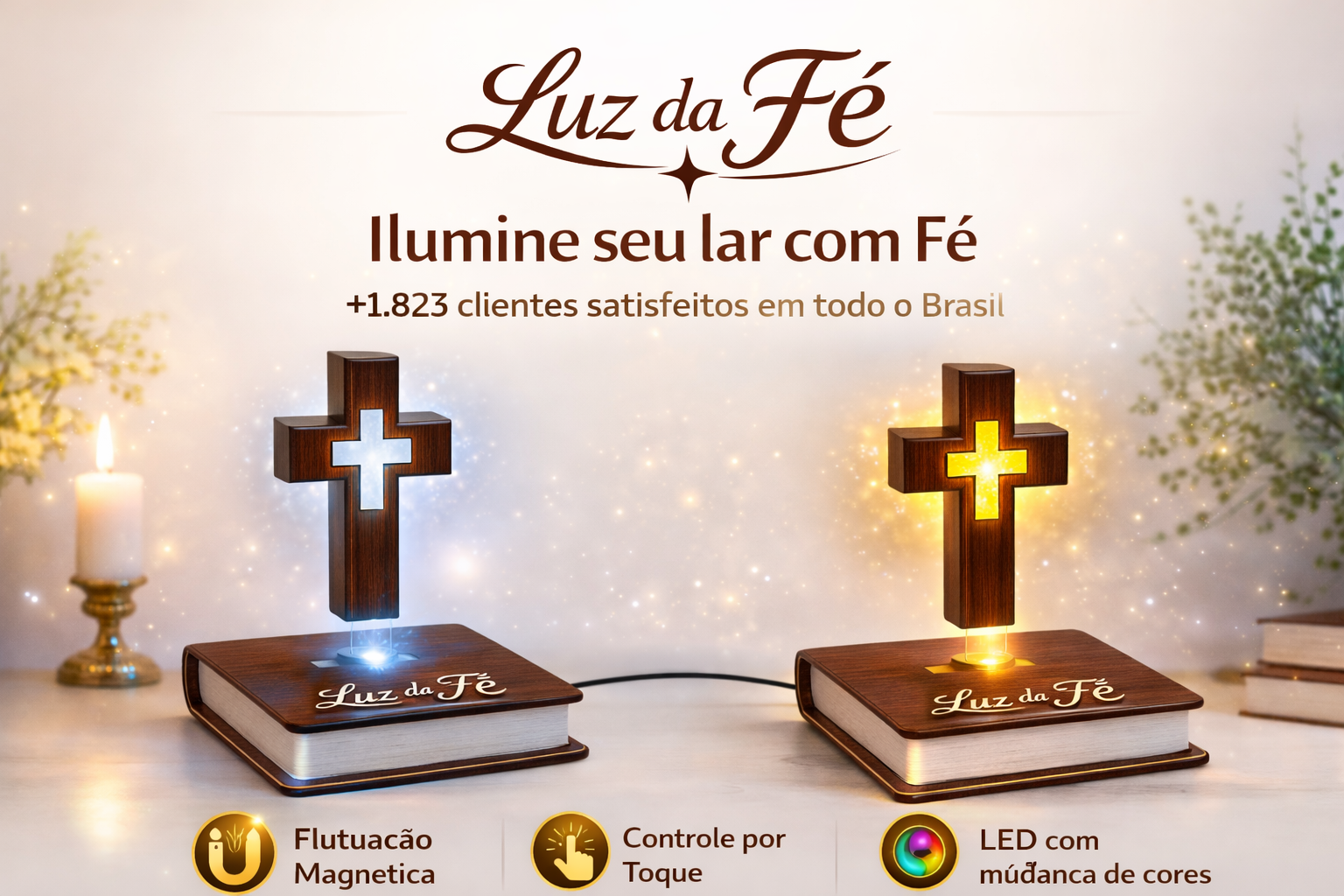 Luz da Fé — Luminária com Cruz